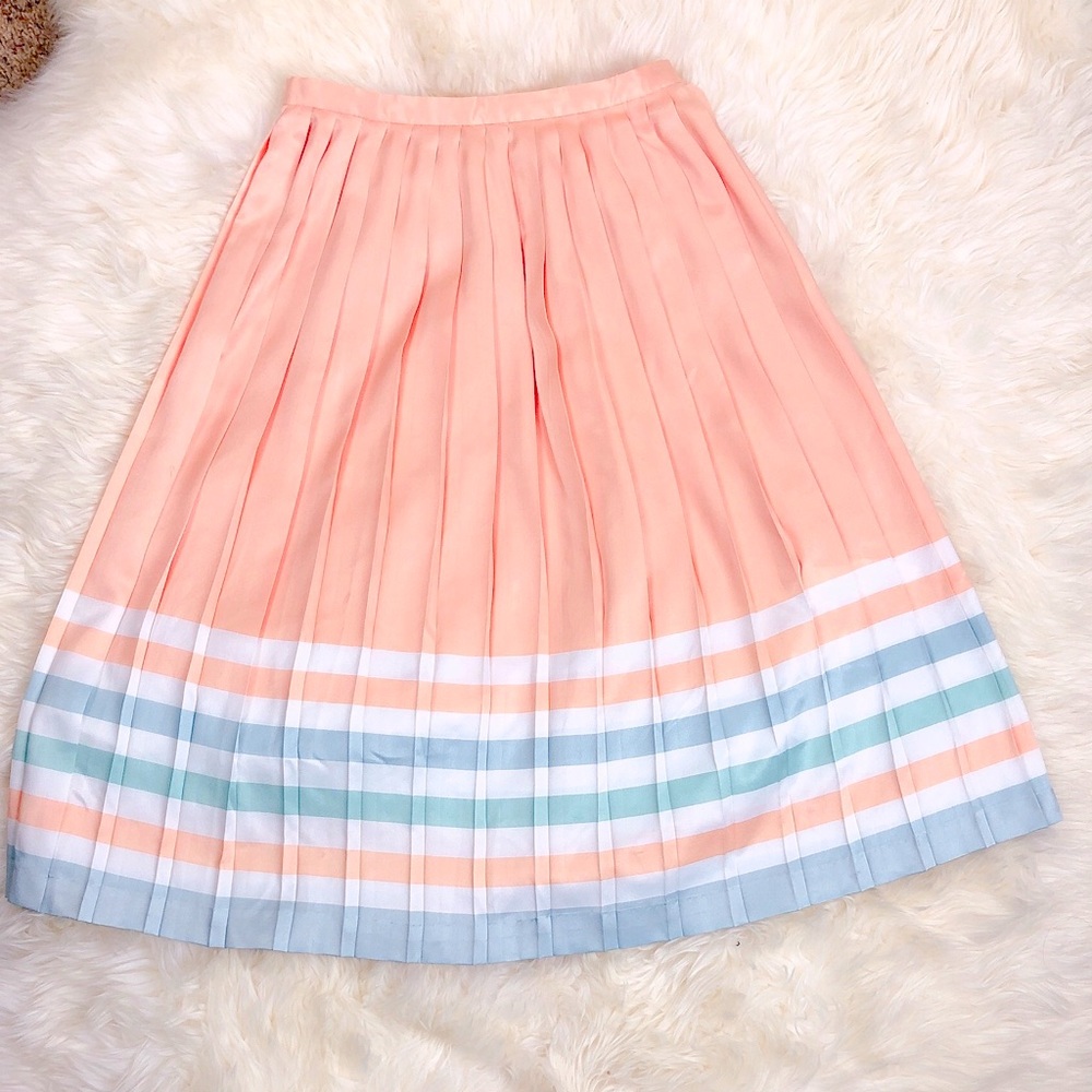 Midi Fine Line Peach Skirt